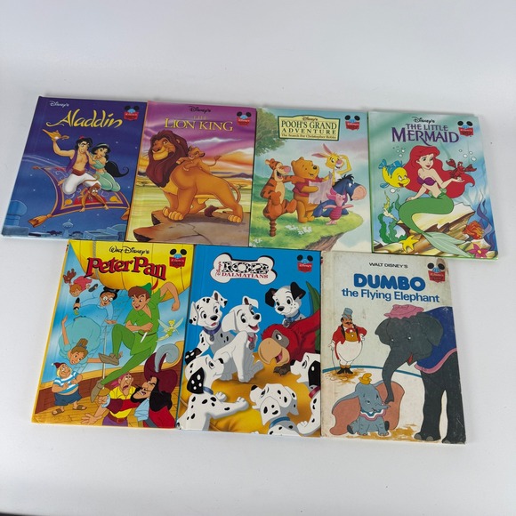 Disney Other - Vintage Disney Grolier Book Club Hardcover Lot of 7 Dumbo Lion King 70s-00s